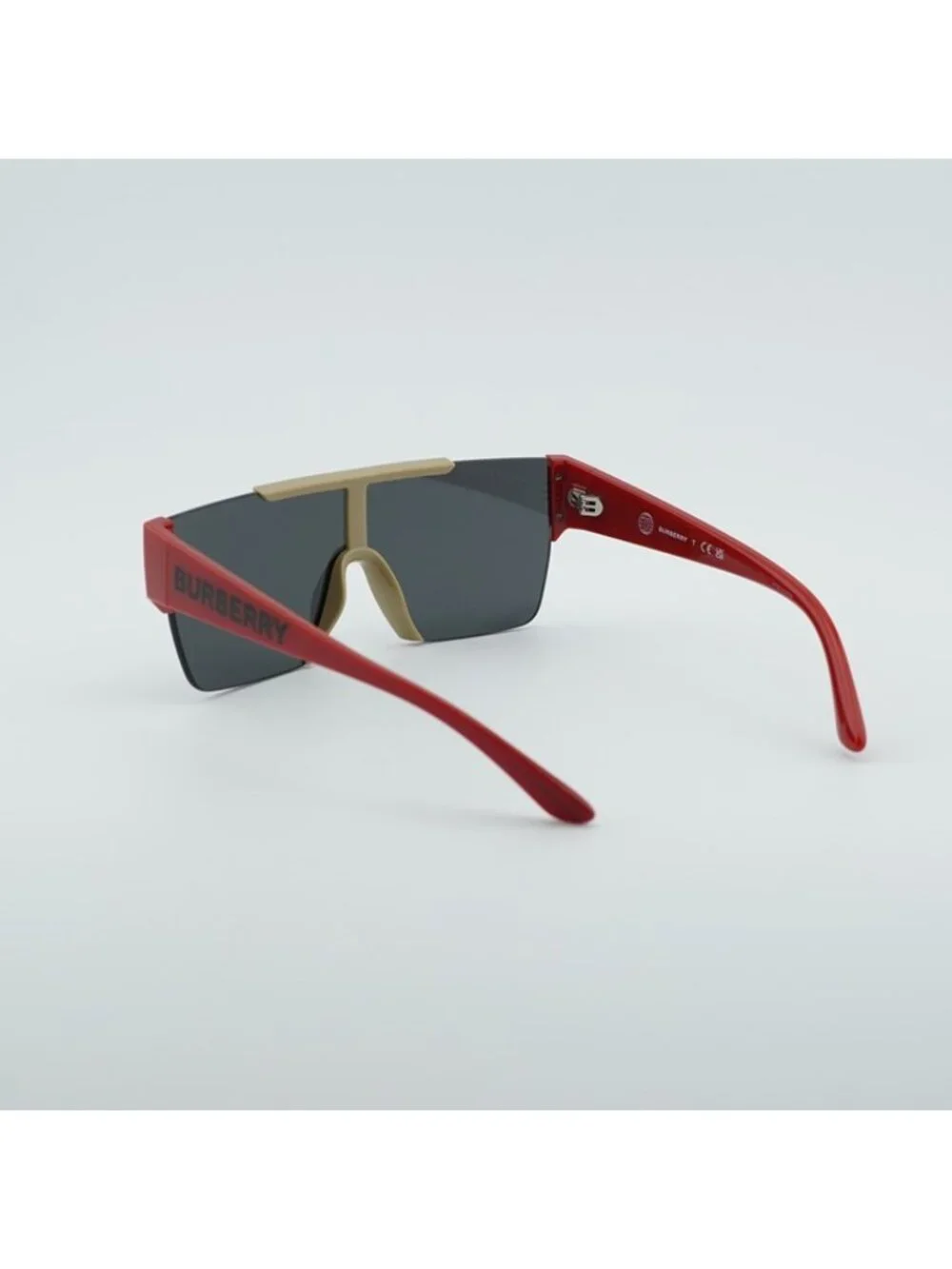 Burberry Kids JB4387 404787 Sunglasses Beige/Red Shield Frame, Grey Lenses